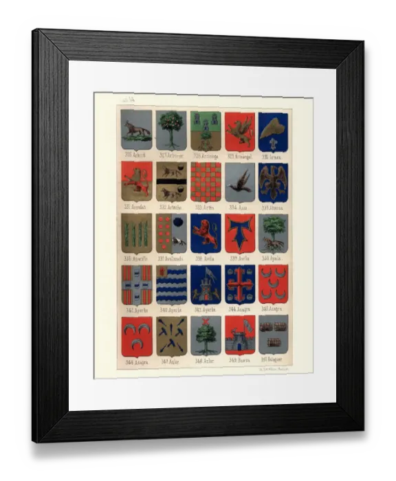 Framed Print : Heraldry, Coats of Arms of Spain