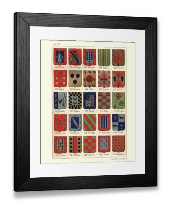 Framed Print : Heraldry, Coats of Arms of Spain Framed Print : Heraldry, Coats of Arms of Spain