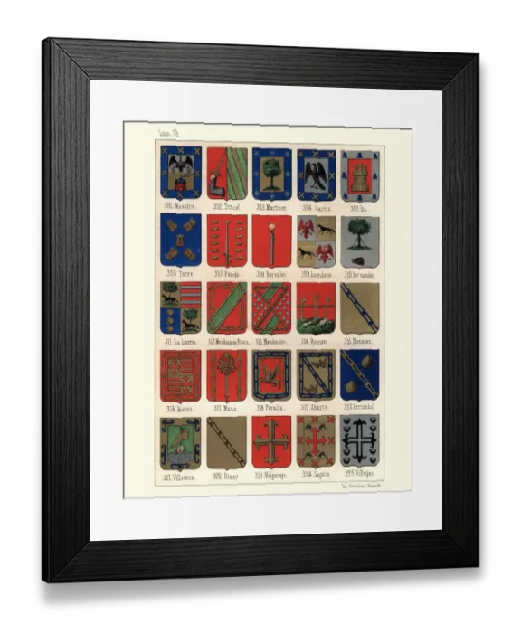 Framed Print : Heraldry, Coats of Arms of Spain Framed Print : Heraldry, Coats of Arms of Spain