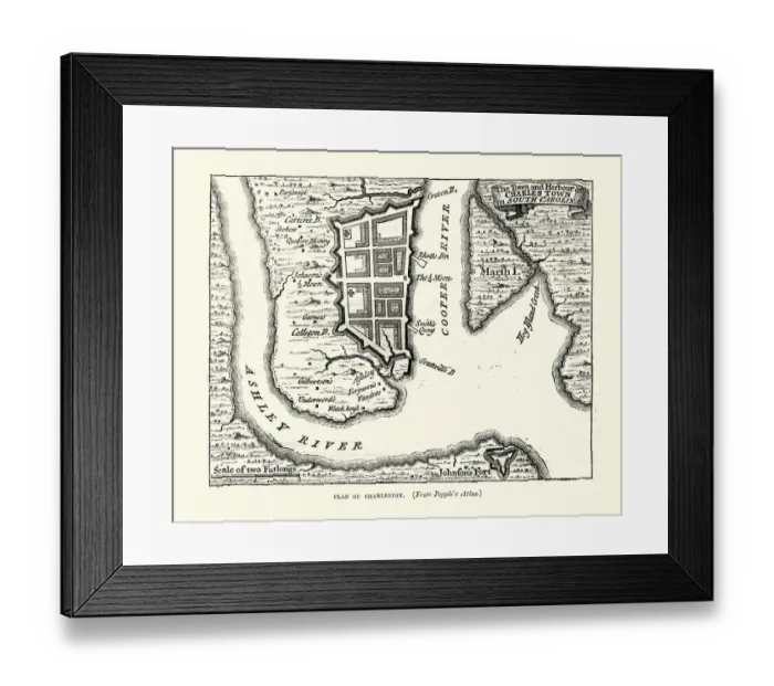 Framed Print : Plan of Charleston, South Carolina, 18th Century Framed Print : Plan of Charleston, South Carolina, 18th Century