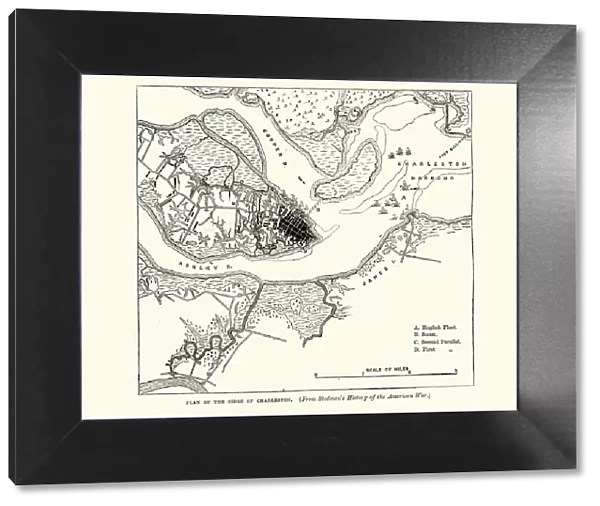 Plan of the Siege of Charleston, American Revolutionary War