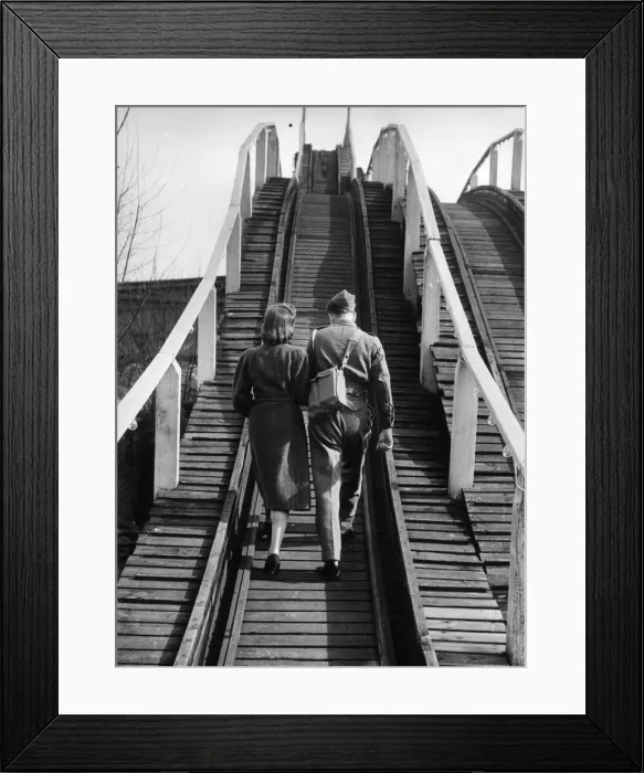 Framed Print : Walking On Rails