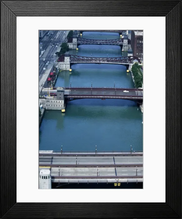 Framed Print : Bridges Across the Chicago River Framed Print : Bridges Across the Chicago River