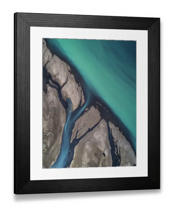 Framed Print : Majestic River Aerial, Iceland Framed Print : Majestic River Aerial, Iceland