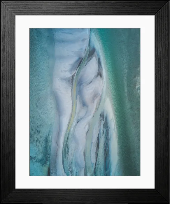 Framed Print : Water patterns shot by drone, United Kingdom Framed Print : Water patterns shot by drone, United Kingdom
