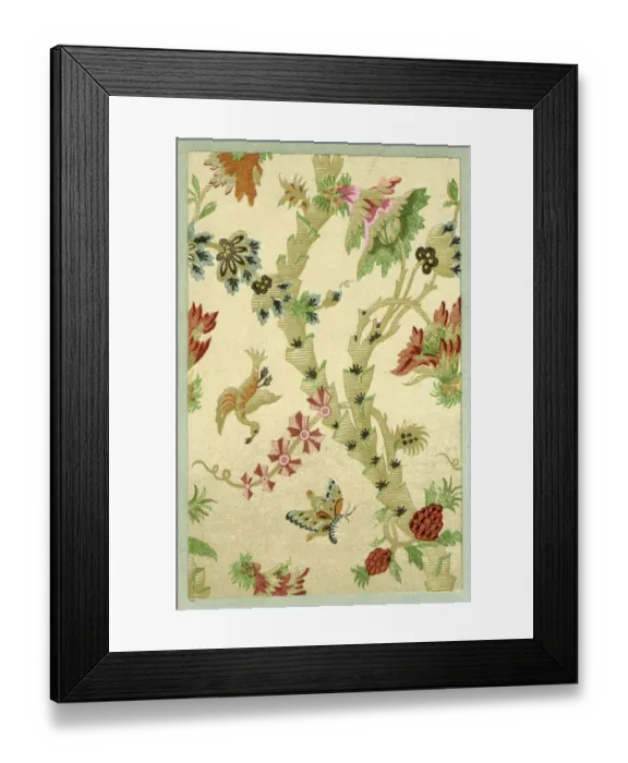 Framed Print : Bird Pattern - 17th Century Framed Print : Bird Pattern - 17th Century