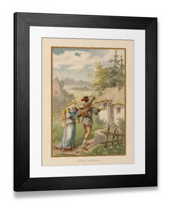 Framed Print : King Thrushbeard (KAonig Drosselbart), by Brothers Grimm, chromolithograph, published 1898 Framed Print : King Thrushbeard (KAonig Drosselbart), by Brothers Grimm, chromolithograph, published 1898