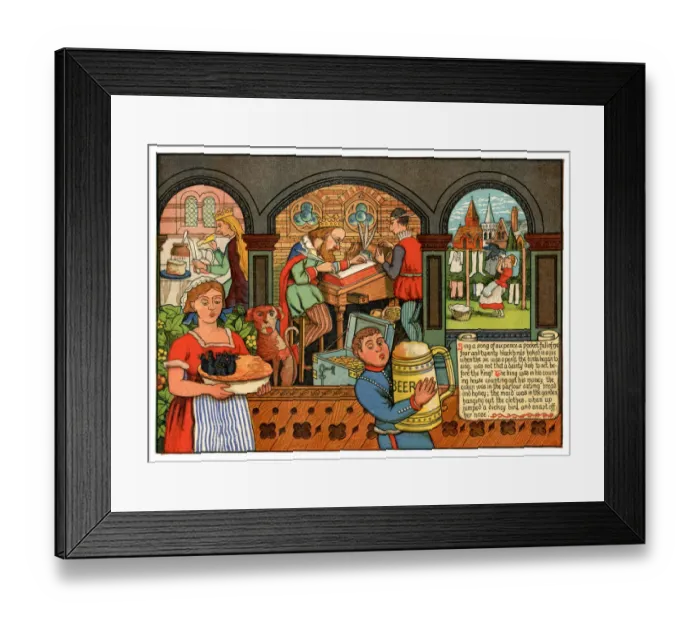 Framed Print : Sing a Song of Sixpence - Victorian nursery rhyme illustration