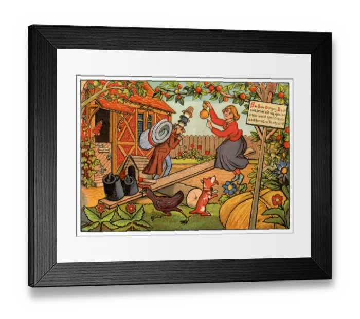 Framed Print : See Saw Margery Daw - Victorian nursery rhyme illustration