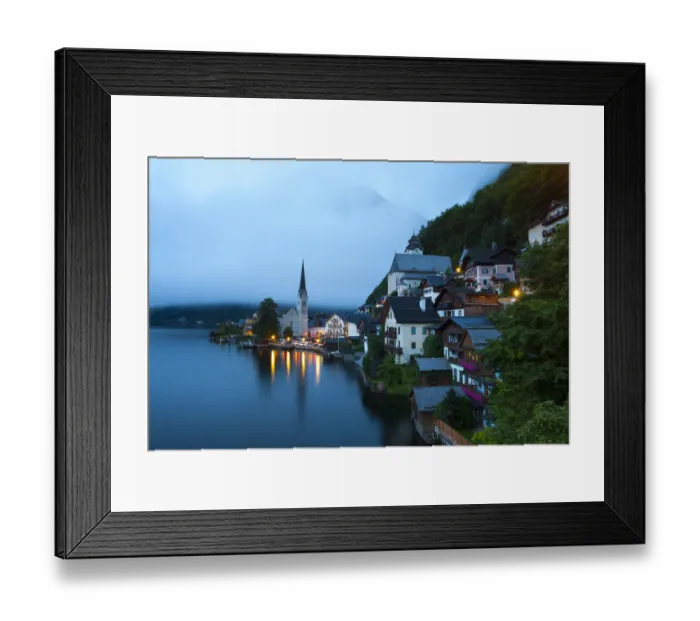 Framed Print : Elevated view Idyllic Hallstatt, Austria Framed Print : Elevated view Idyllic Hallstatt, Austria