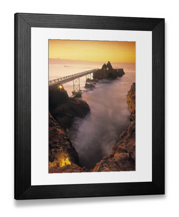 Framed Print : Pier on ocean, Le Rocher de la Vierge, Aquitaine, France Framed Print : Pier on ocean, Le Rocher de la Vierge, Aquitaine, France