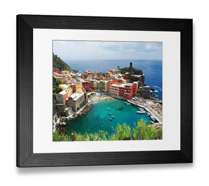 Framed Print : Colorful houses and port at Vernazza Framed Print : Colorful houses and port at Vernazza