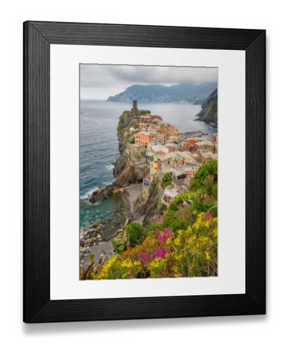 Framed Print : Vernazza View from the Hillside Above in Italy