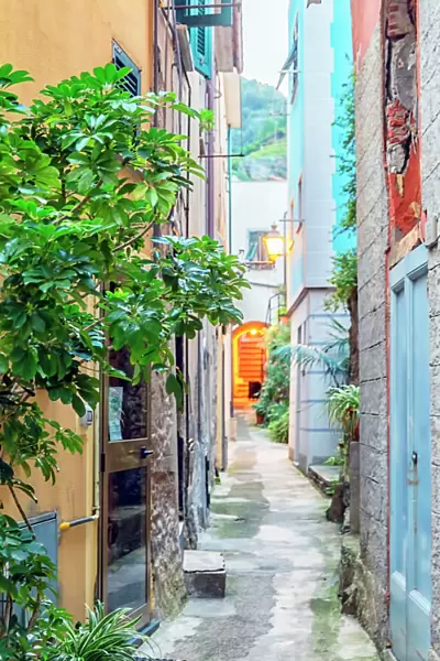 Narrow Alley In Vernazza Village, Cinque Terre, Italy