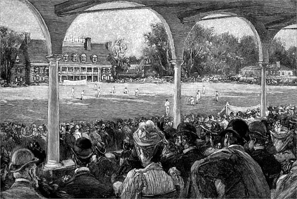 People Watching a Game at the Germantown Cricket Club in Philadelphia, Pennsylvania
