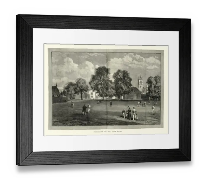 Framed Print : Cricket match outside Winchester College, Victorian, 19th Century Framed Print : Cricket match outside Winchester College, Victorian, 19th Century