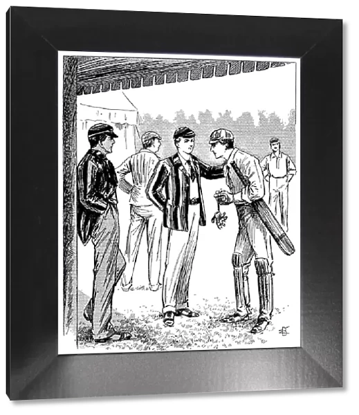 Victorian schoolboys at a cricket match