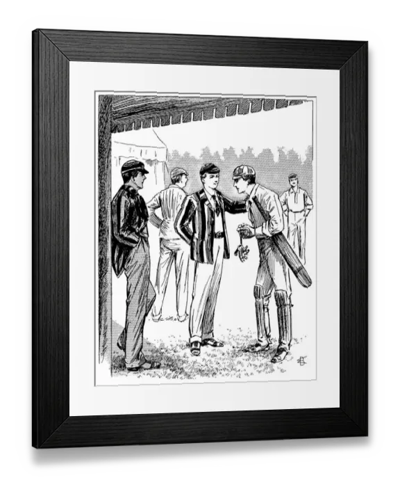 Framed Print : Victorian schoolboys at a cricket match Framed Print : Victorian schoolboys at a cricket match