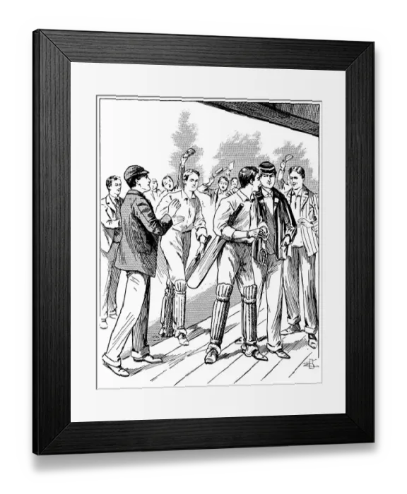Framed Print : The winning team at a Victorian cricket match Framed Print : The winning team at a Victorian cricket match