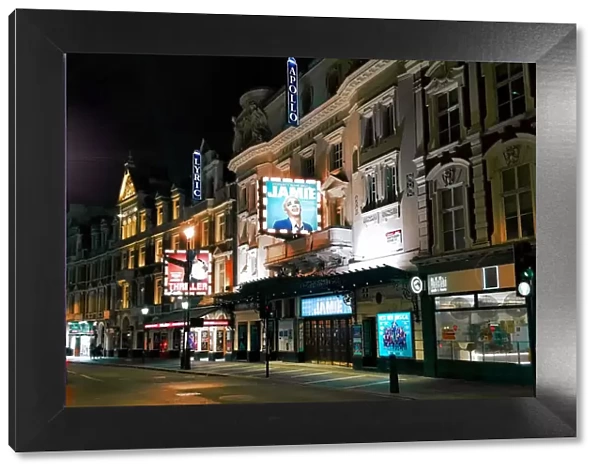 The Apollo Theatre and the Lyric Theater in the West End on Shaftesbury Avenue in