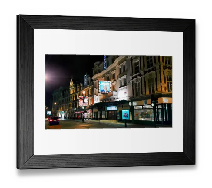 Framed Print : The Apollo Theatre and the Lyric Theater in the West End on Shaftesbury Avenue in