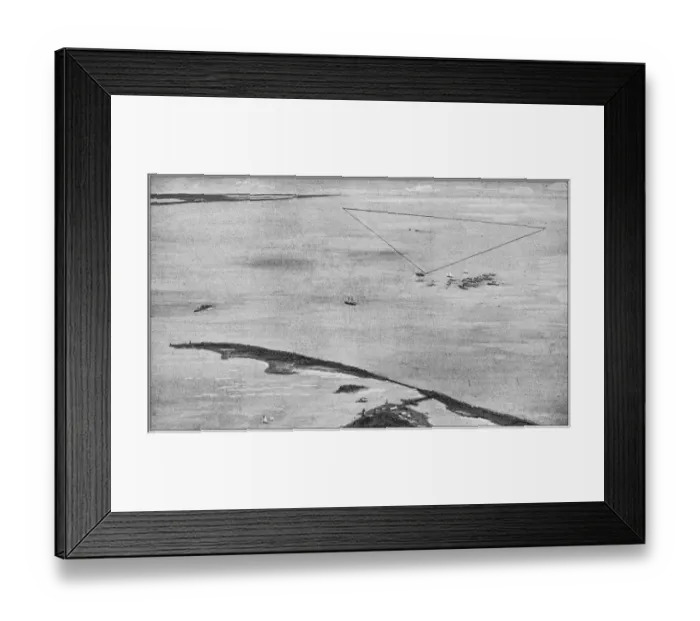 Framed Print : Antique illustration: America Cup route layout Framed Print : Antique illustration: America Cup route layout