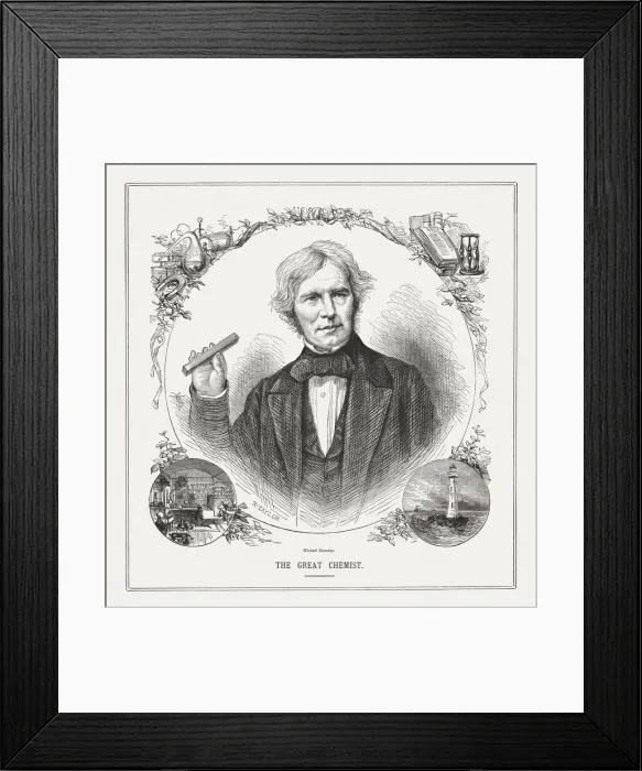 Framed Print : Michael Faraday (1791 - 1867), English scientist, published in 1873 Framed Print : Michael Faraday (1791 - 1867), English scientist, published in 1873