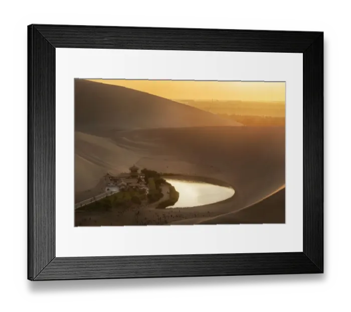 Framed Print : Crescent Lake, Dunhuang City, Gansu, China Framed Print : Crescent Lake, Dunhuang City, Gansu, China