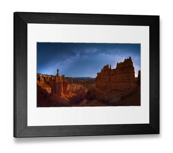 Framed Print : The milkyway over Thor hammer in Bryce canyon national park