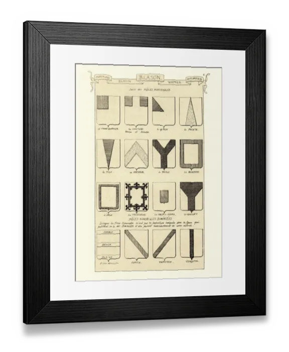 Framed Print : Heraldry, Examples of Coat of Arms Framed Print : Heraldry, Examples of Coat of Arms