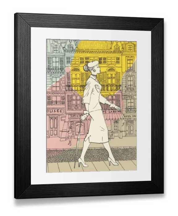 Framed Print : Woman walking in the city Framed Print : Woman walking in the city