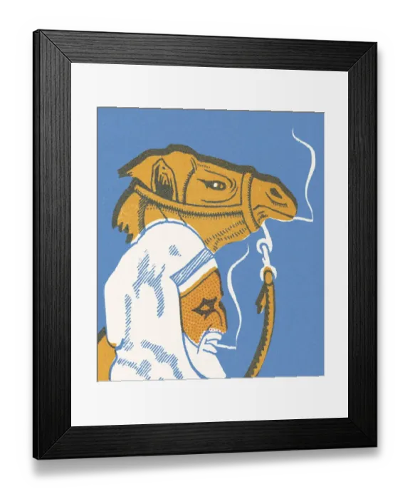 Framed Print : Middle eastern man and camel Framed Print : Middle eastern man and camel