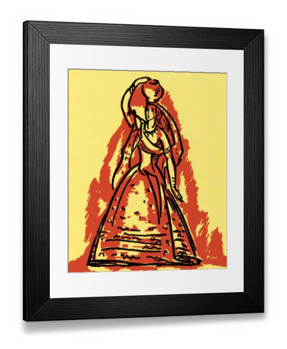 Framed Print : Woman in Gown with Bowl on Head Framed Print : Woman in Gown with Bowl on Head