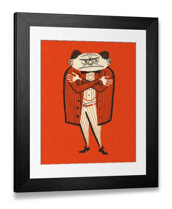 Framed Print : Angry Man on a Red Background Framed Print : Angry Man on a Red Background