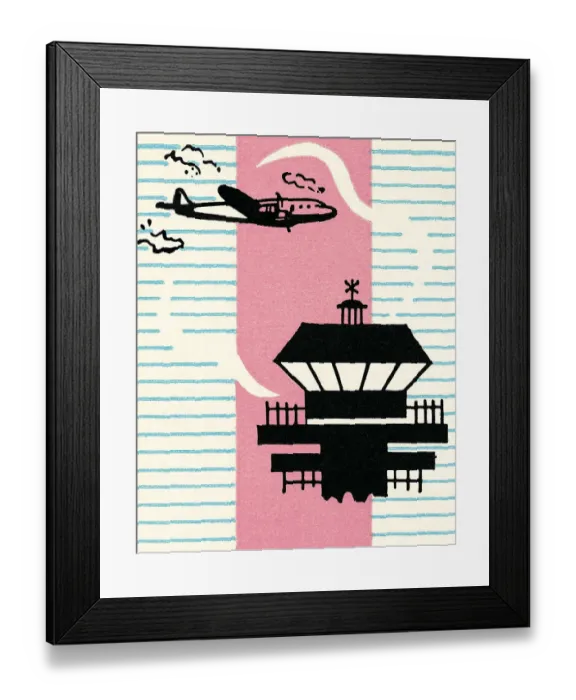 Framed Print : Airplanes and tower