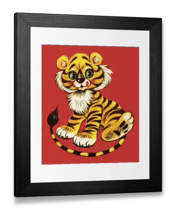Framed Print : Cute Young Tiger Framed Print : Cute Young Tiger