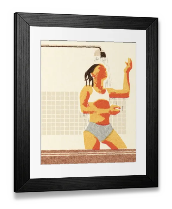 Framed Print : Woman in the shower Framed Print : Woman in the shower