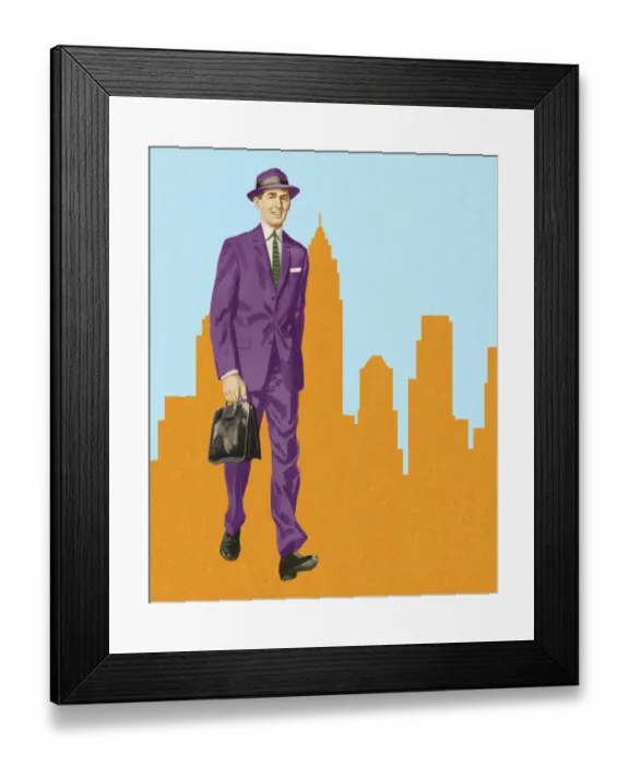 Framed Print : Businessman Walking in the City Framed Print : Businessman Walking in the City