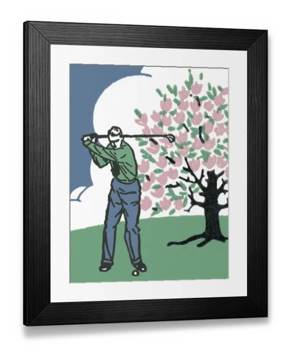 Framed Print : Man Playing Golf