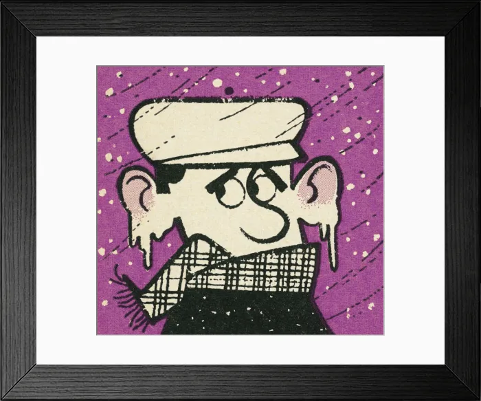 Framed Print : Cold Man With Icicles on his Ears Framed Print : Cold Man With Icicles on his Ears