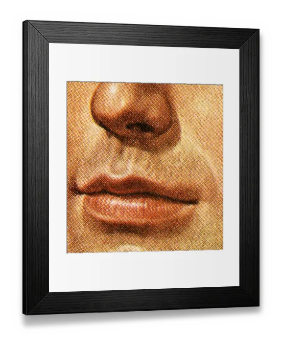Framed Print : Close up of Mans Nose and Mouth Framed Print : Close up of Mans Nose and Mouth