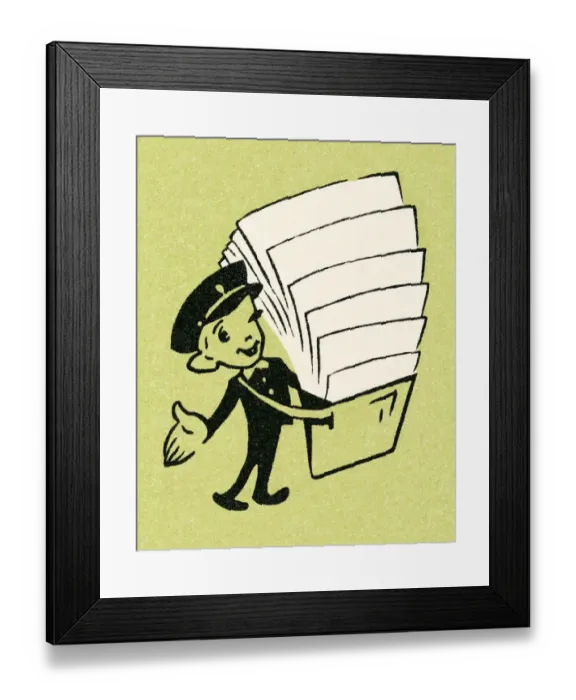 Framed Print : Man with newspapers for sale Framed Print : Man with newspapers for sale
