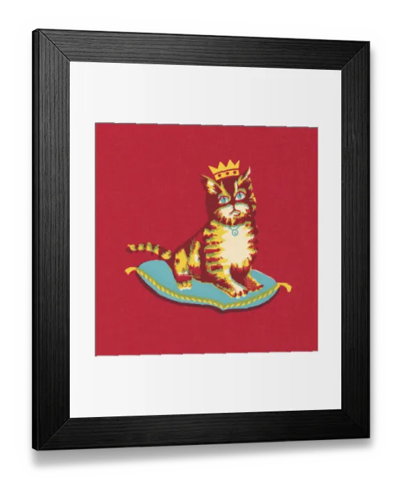 Framed Print : Royal Cat Sitting on a Pillow Framed Print : Royal Cat Sitting on a Pillow