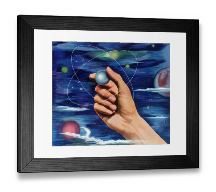 Framed Print : Hand holding an Planet Framed Print : Hand holding an Planet