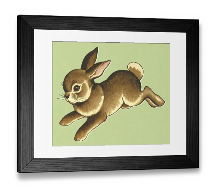 Framed Print : Hopping Rabbit Framed Print : Hopping Rabbit