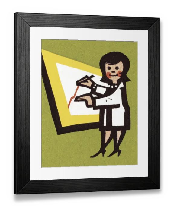 Framed Print : Woman Making a Graph Framed Print : Woman Making a Graph