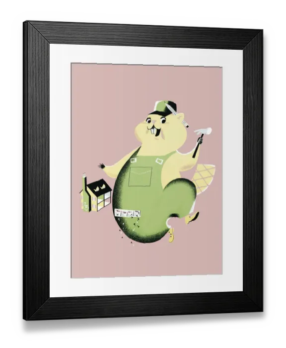 Framed Print : Handyman Beaver