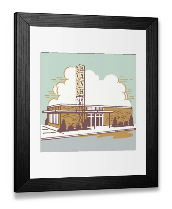 Framed Print : Bank Building Framed Print : Bank Building
