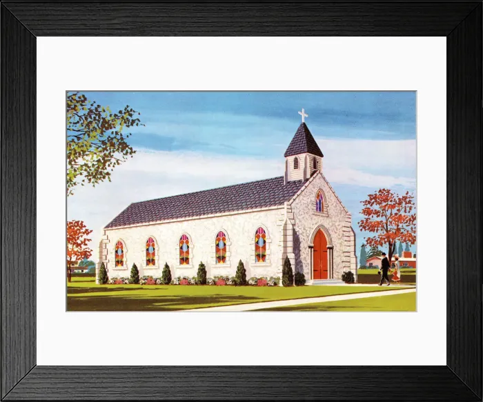 Framed Print : White Church Building Framed Print : White Church Building