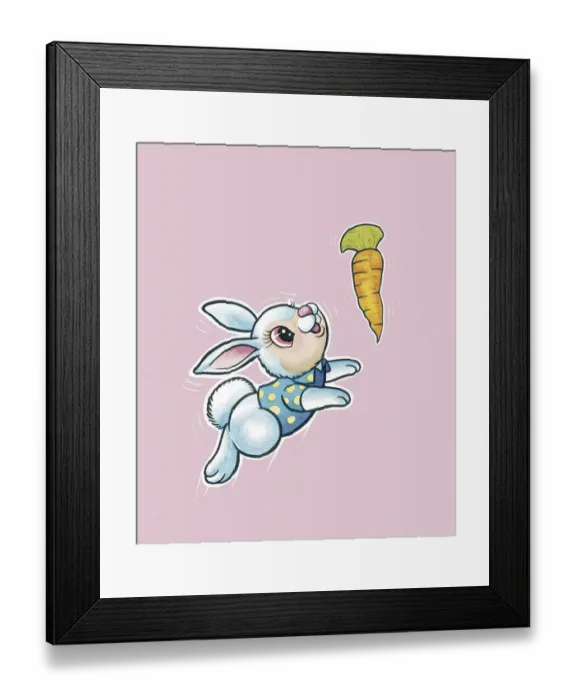 Framed Print : Rabbit Chasing Carrot Framed Print : Rabbit Chasing Carrot